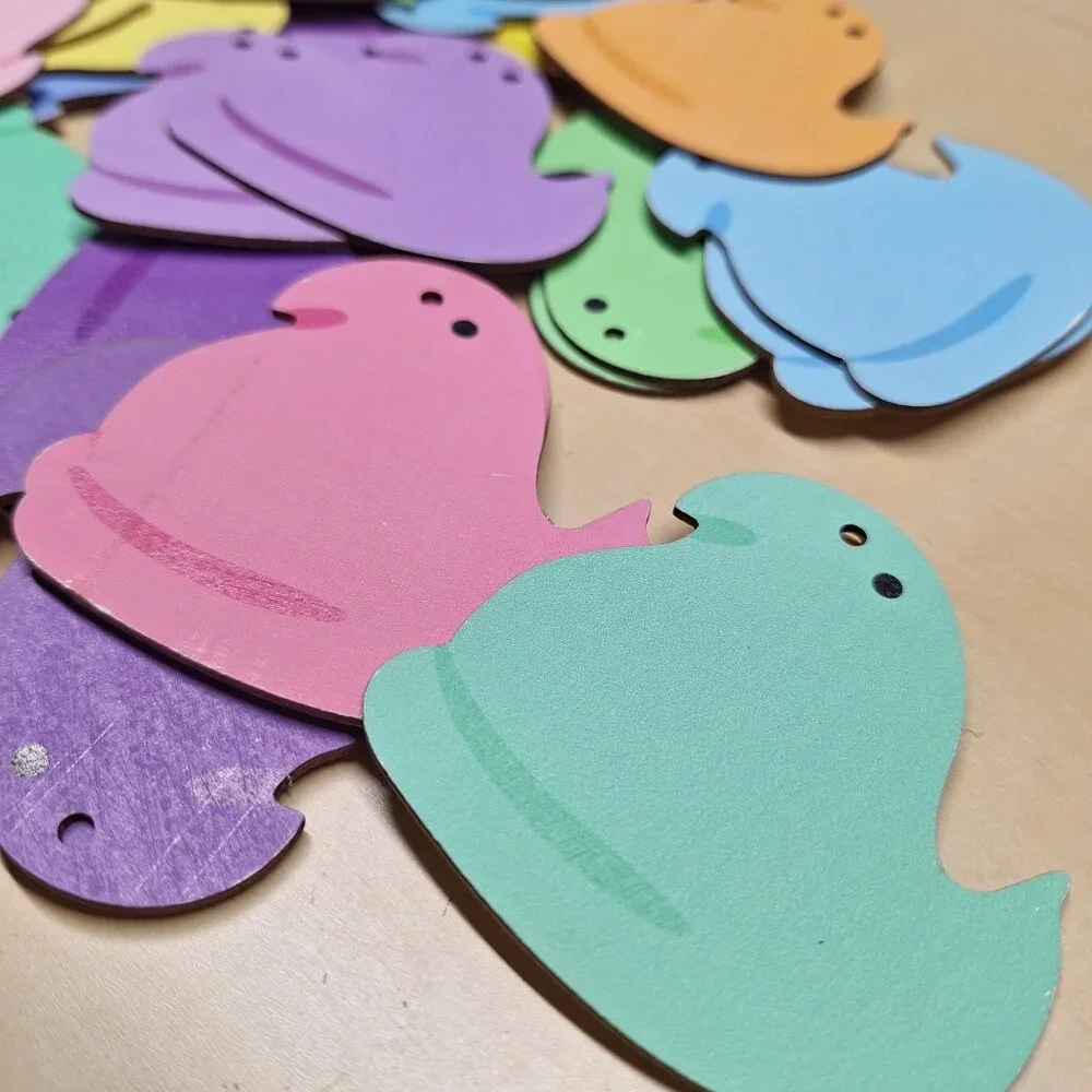 Easter Chick Wooden Peeps Spring 3 Inch Set of 30 Baby Shower‎ Decorations